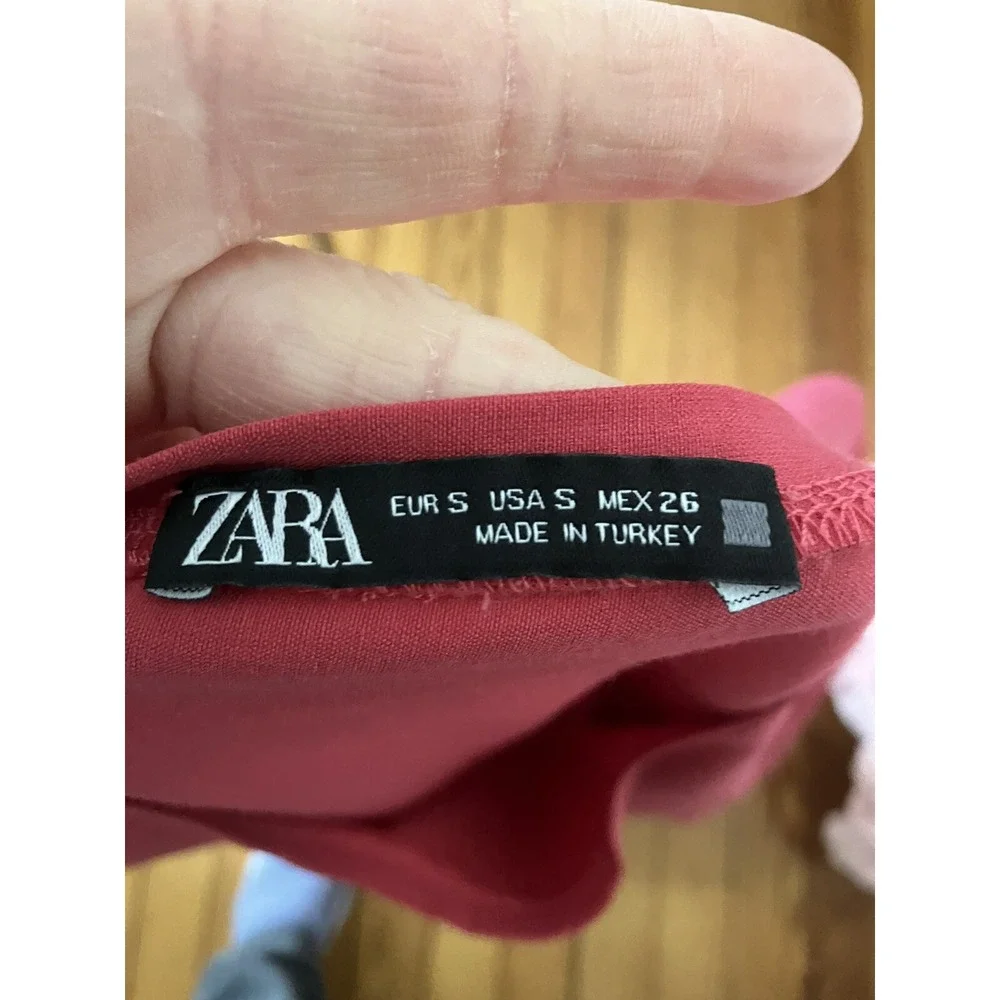 Zara Dress Red Sz S Long  Sleeve Flare Babydoll cottagecore‎ boho